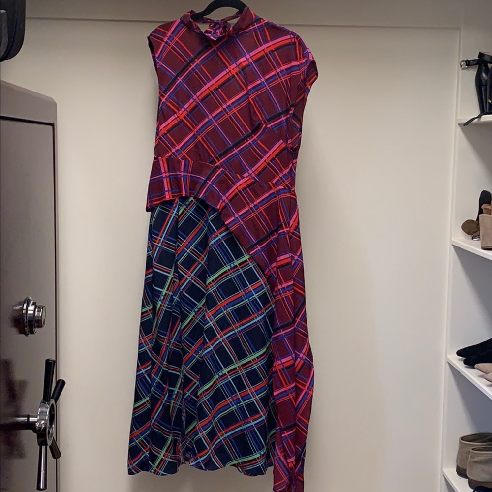 TOPSHOP Asymmetrical Plaid Dress